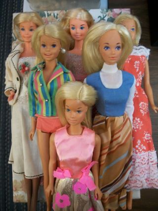 Vintage Barbie Dolls With Clothes And A Skipper Doll