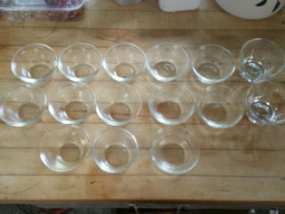 Vintage (15) Pyrex & Glasbake Clear 4 Oz Custard Cups Clear Glass Storage Dish