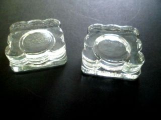 2 Antique Glass Photo Paperweights