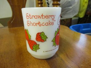 Anchor Hocking Strawberry Shortcake Milk Glass Coffee Mug Tea Cup 1980