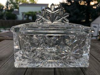 Snowflake Crystal Glass Trinket Box With Lid