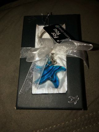 Murano Glass Starfish Keyring Keychain
