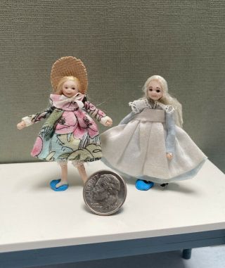 Miniature Vintage Dollhouse Childs Toy Little Girl Dolls Artisan 1:12