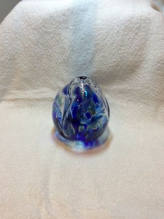 Gorgeous Hand Blown Art Glass Ball Sphere Amethyst Iridescent