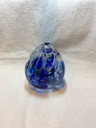Gorgeous Hand Blown Art Glass Ball Sphere Amethyst Iridescent 2
