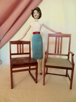 Gene/tyler/alex Doll Furniture: Pair Mid - Century Modern Chairs