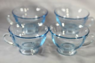 Fostoria Blue Fairfax Cups (4)