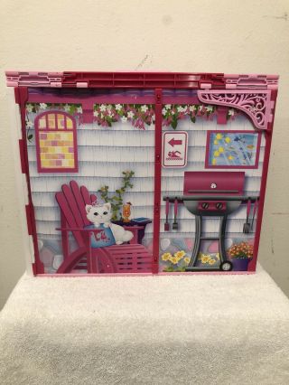 Barbie 2009 Glam Vacation Beach House Fold Out Doll House Mattel Playset Pink 3