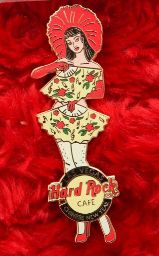Hard Rock Cafe Pin Las Vegas Chinese Year Sexy Show Girl Fan Geisha Style