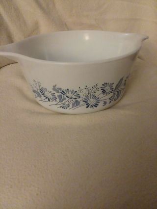 Pyrex Colonial Mist White Blue Floral Casserole Dish For Oven Or Microwave.