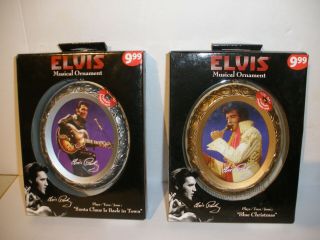 Elvis Presley (2) Musical Christmas Ornaments Nib