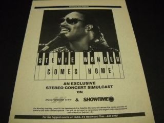 Stevie Wonder Comes Home On Westwood One And Showtime 1984 Promo Poster Ad