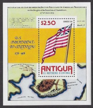 Antigua 1976 U.  S.  Independence,  Battlke Of Charleston S/s Mnh,  Sc 430 - Ow85