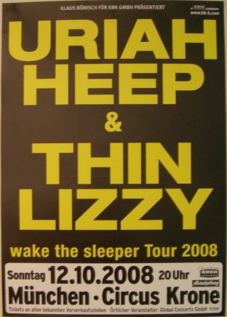Uriah Heep Thin Lizzy Concert Tour Poster 2008