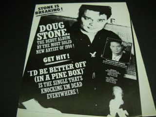 Doug Stone Is Breaking With His Debut Album 1990 Promo Poster Ad