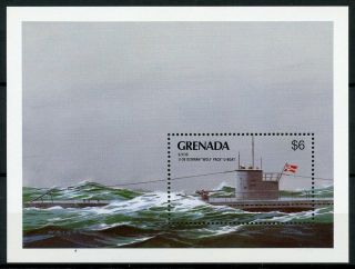 Grenada Military Stamps 1990 Mnh Wwii Ww2 Wolf Pack U - Boats Submarines 1v S/s