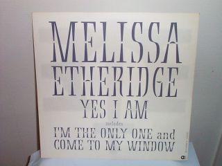 1993 Melissa Etheridge Yes I Am Promo Poster Cond.  B/w Come To My Window