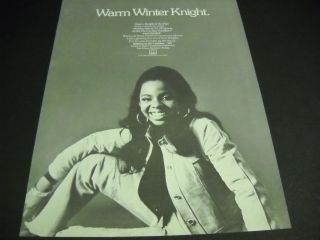 Gladys Knight Warm Winter Knight W/ Neither One Of Us.  1973 Promo Poster Ad