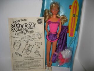 Vintage 1978 Teen Skipper Doll - Complete - Never Removed From Card