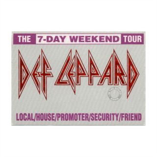 Def Leppard 1992 - 1993 7 Day Weekend Tour Authentic Local Backstage Pass