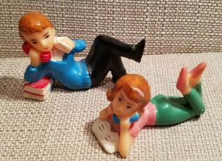 Vintage Wilton Teenagers On Phone Cake Toppers
