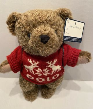 Vintage 1998 Ralph Lauren Polo Stuffed Teddy Bear With Backpack