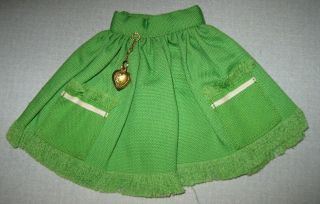 Vintage Tammy Doll Green Fringed Skirt Heart Charm Fashion Pak 9230 - 4