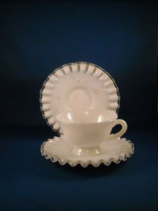 Fenton Silvercrest Cup And 2 Saucers