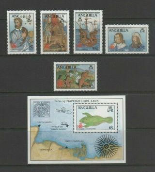 Anguilla 1992 Columbus Discovery Of America,  Mnh Set,  Mini Sheet