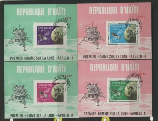 Haiti 1969 Apollo 11 Souvenir Sheet Perforated And Inperforated Set Stamp