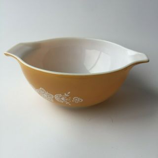 Vintage Pyrex Gold Butterfly 442 1.  5 Liter Cinderella Mixing Bowl - Print Defect