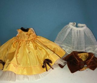 Vintage Vogue Ginny Doll 1957 Tagged 3 Piece Gold Evening Gown (no Doll)