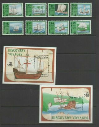 Grenada 1991 Columbus Discovery Of America,  Mnh Set,  1989/1991 Mini Sheets