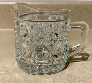 Vintage 1970s Federal Glass Clear Windsor Button 3 - 1/4 " Creamer Pitcher Sh