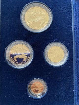1996 American Eagle Gold Bullion 4 Coin Proof Set $50,  $25,  $10,  $5 Gold 2
