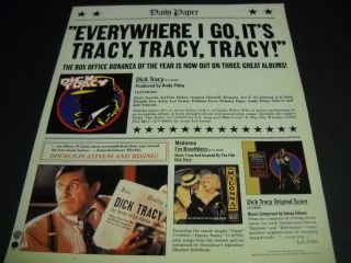 Madonna Dick Tracy - Dick Tracy - Dick Tracy 1990 Promo Poster Ad