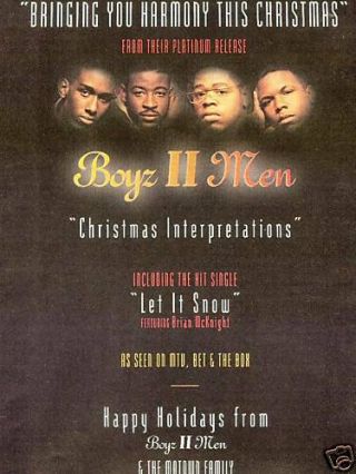 Boyz Ii Men Christmas Harmony 1993 Promo Poster Ad