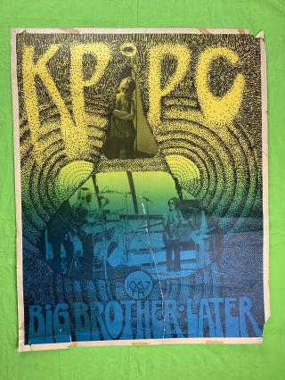 Kppc 106.  7 Fm Poster Big Brother - Later Vintage Janis Joplin Poster 29x23