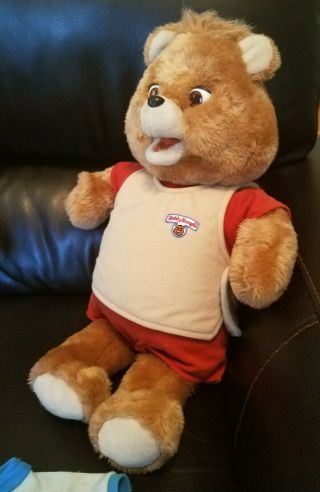Vintage 1985 Teddy Ruxpin Talking Bear With Tape Plays