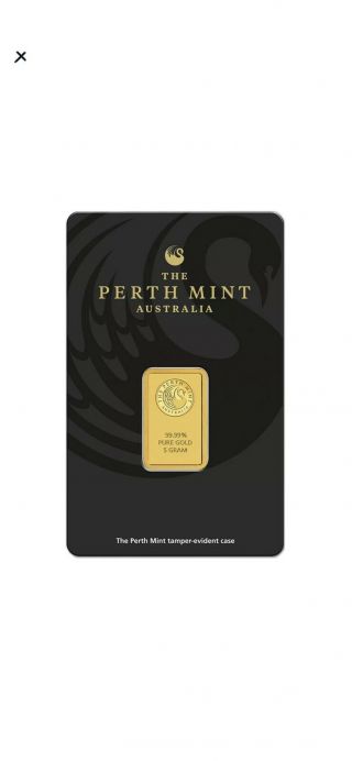 1 Oz.  Gold Bar - Perth - 99.  99 Fine - In Assay Card
