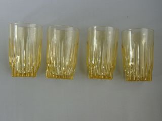 Set Of 4 Juice Tumblers Park Avenue Yellow/amber - 3.  5 " - Federal Glass Vtg 1940/50s