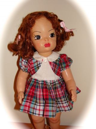 Terri Lee Doll Red & Green Tagged Plaid School Dress/white Collar/bolero Top