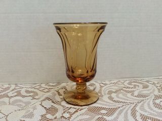 Vintage Fostoria Iced Tea Goblet Glass Jamestown Pattern Amber