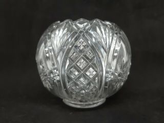 Eapg Antique Pressed Clear Glass Bowl Pointed Oval Block Fan
