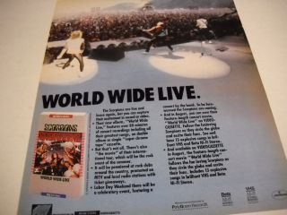 Scorpions Are World Wide Live 1985 Promo Poster Ad