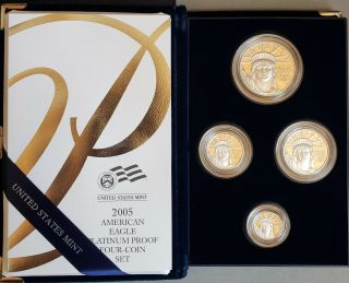 2005 W American Eagle Platinum 4 Coin Proof Set 1.  85 Oz