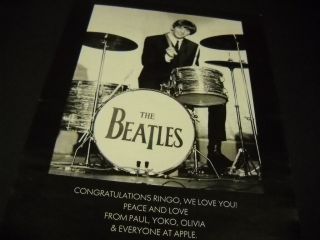 Ringo Starr From Paul Mccartney Yoko Olivia And Apple Promo Poster Ad Cond