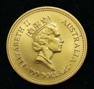 Australia 100 Dollars 1 Oz 999 Gold 1987 The Welcome Stranger Nugget One Ounce