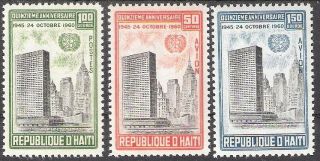 Haiti 1960 15th Anniversary United Nations Headquarters Mnh (sc 469,  C168 - C169)