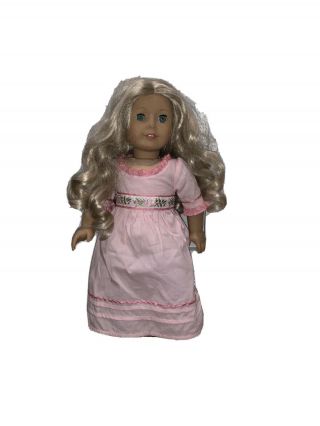 Retired American Girl Doll Of The Year Caroline Abbott In 1812 Pink Dress